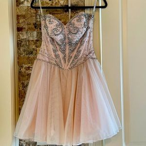 Elegant Pink Embellished Dress